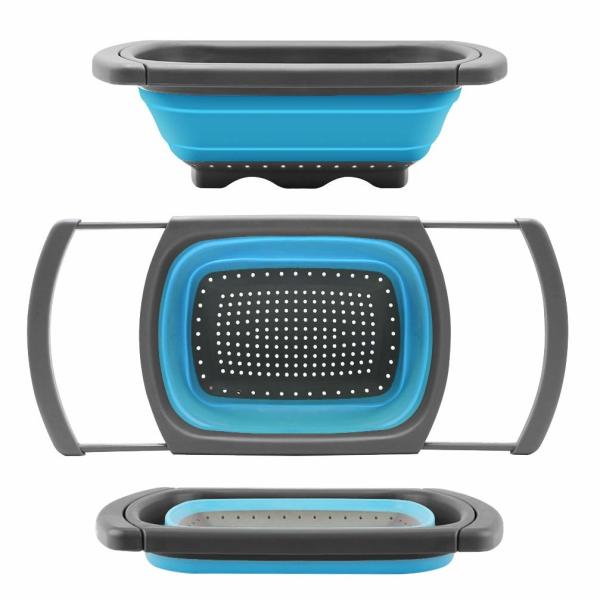 Silicone Collapsible Colander Strainer Over Sink Vegetable/Fruit Colanders