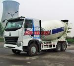 6x4 Cement Mixer Truck , 12m3 Drum Mix Concrete Truck HOWO76 / HOWOA7 Cabin