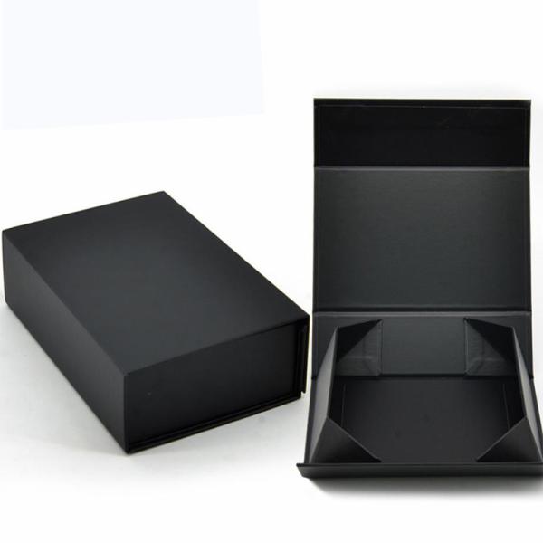 Buy cheap Custom Paper Folder Box Packaging Luxury Black Foldable Paper Gift Box With Ribbon from wholesalers