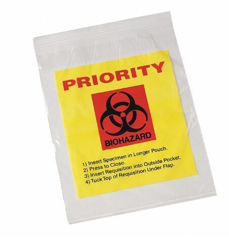 Biohazard 4 Layer Specimen Transport bag, pe glove, pe packaging, pe bags on