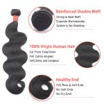 100% Human Hair Weave Bundle Body Wave Peruvian Hair Extansion Soft Smooth