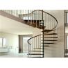 Buy cheap Walnut Tread Custom Spiral Staircase With Round Post Glass Balustrade from wholesalers
