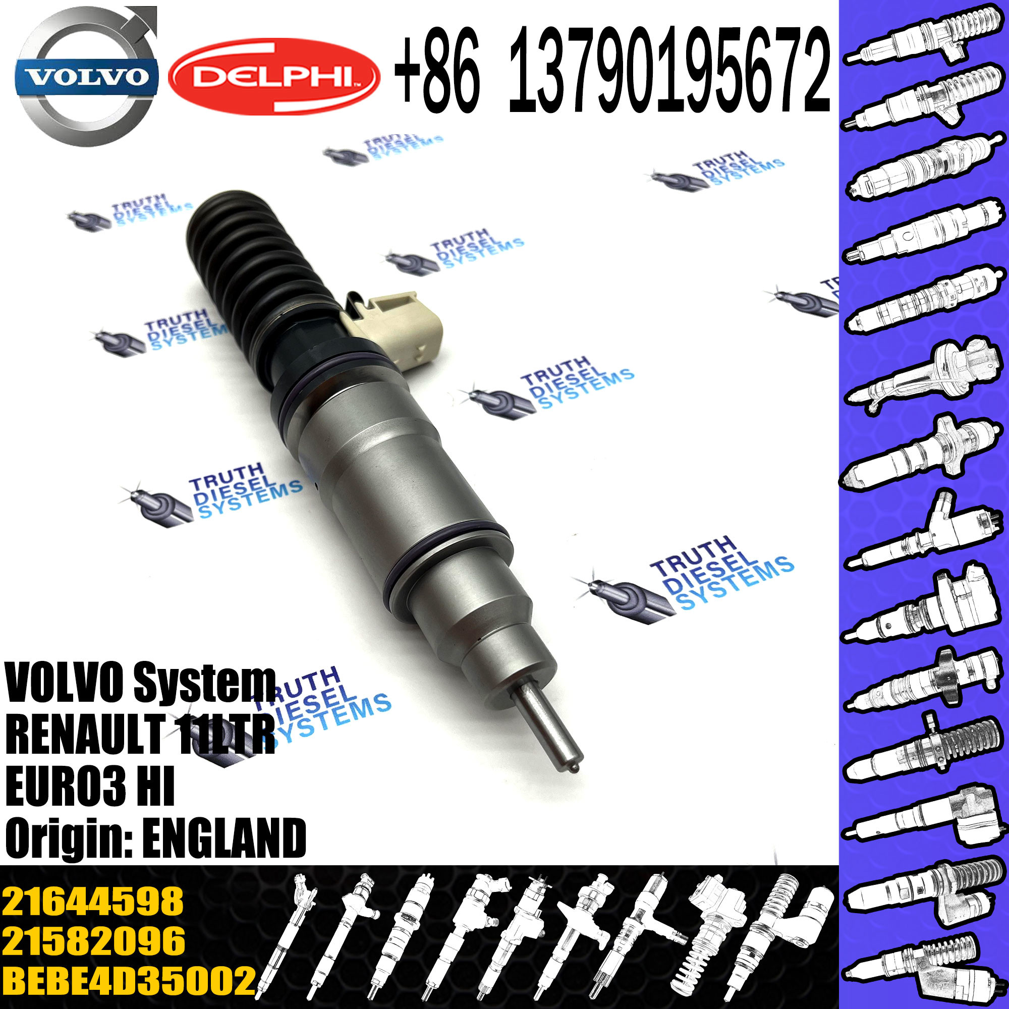 Fuel Injector 7485003042 7485003949 7421582096 7421644598 21644598 85003949 21582096 For VOL MD11