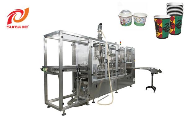 Buy cheap Double Lanes 5Kw Paper Cup Filling Sealing Machine from wholesalers