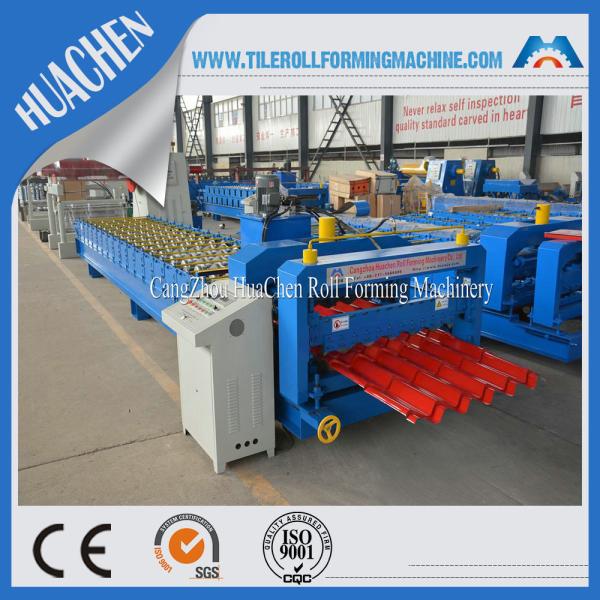 Buy cheap Steel Villa Roof Glazed Tile Roll Forming Machine Blue Double Layer from wholesalers