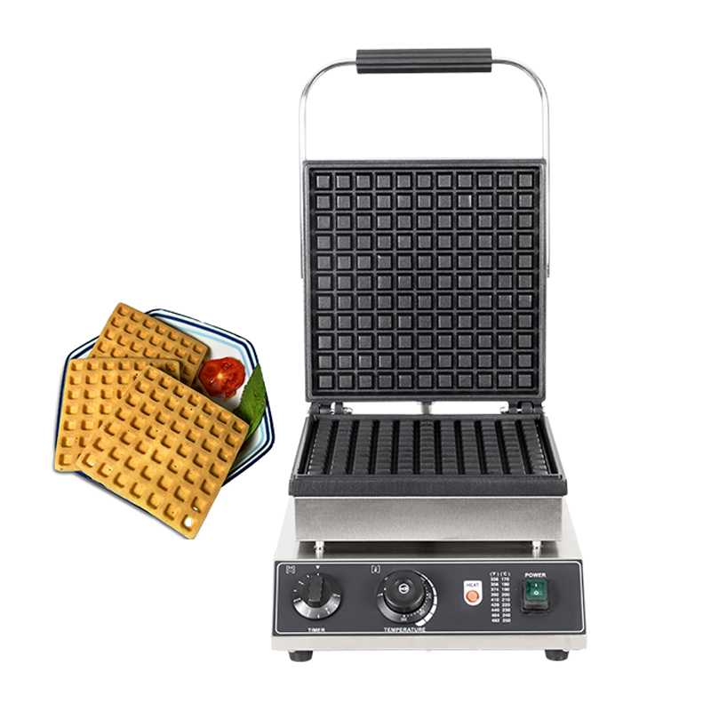 Food Beverage Shops Commercial Electric Square Waffle Maker with Single/Double Slices