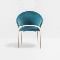 Buy cheap Round Big Comfy Accent Chairs , Blue Velvet Accent Chair Backrest Jazz Armchair product