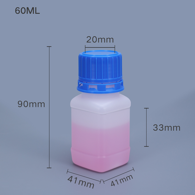 60ml Square Plastic Laboratory Polylab Reagent Bottle For Scientific Experiment ODM
