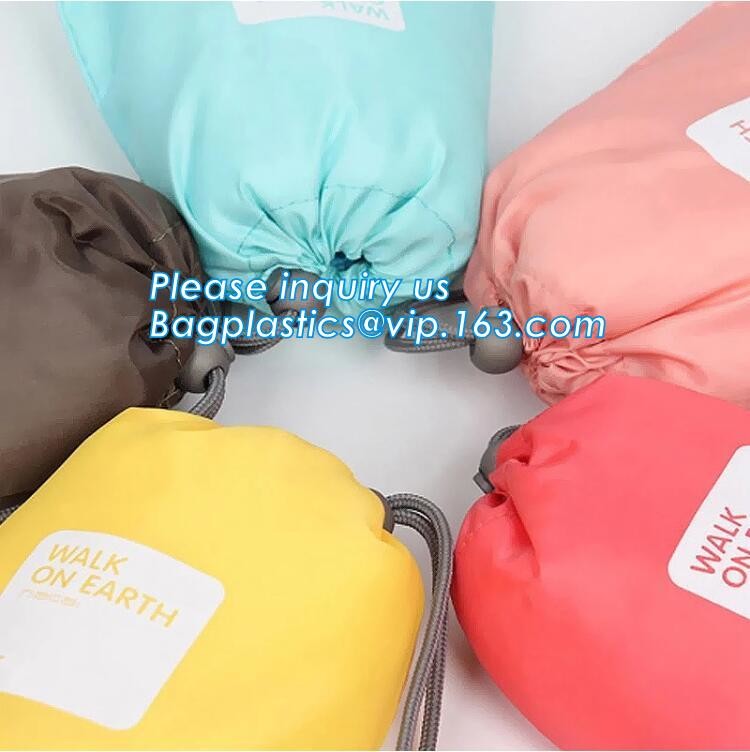 Nylon folding pocket foldable polyester shopping bag,Fashionable 420D Custom Logo Polyester Drawstring Bag bagease pack