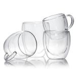 250ml Espresso Glassware Etched Stemless Wine Glasses Double Wall