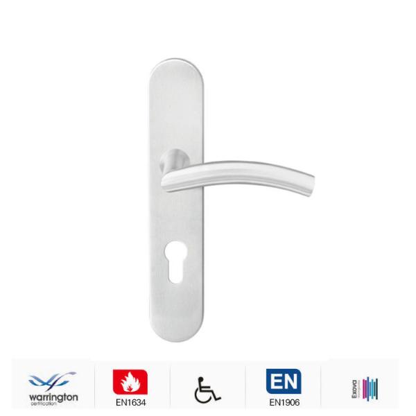 Buy cheap Stainless steel door handle with backplate long size 230mm for residential application from wholesalers