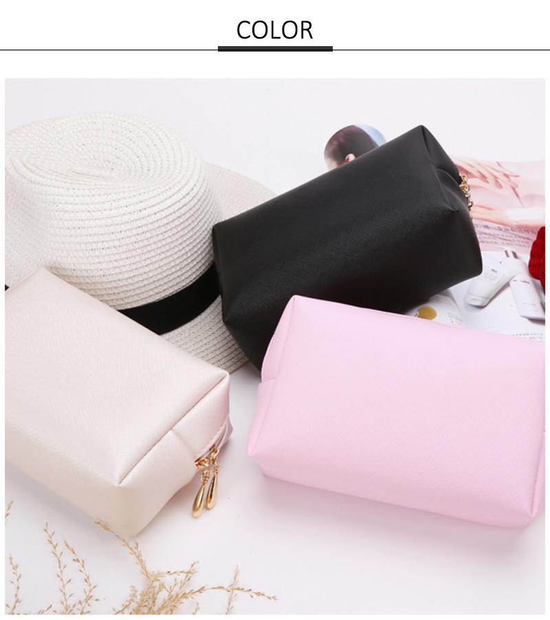 Saffiano PU Leather Travel Cosmetic Pouch For Women