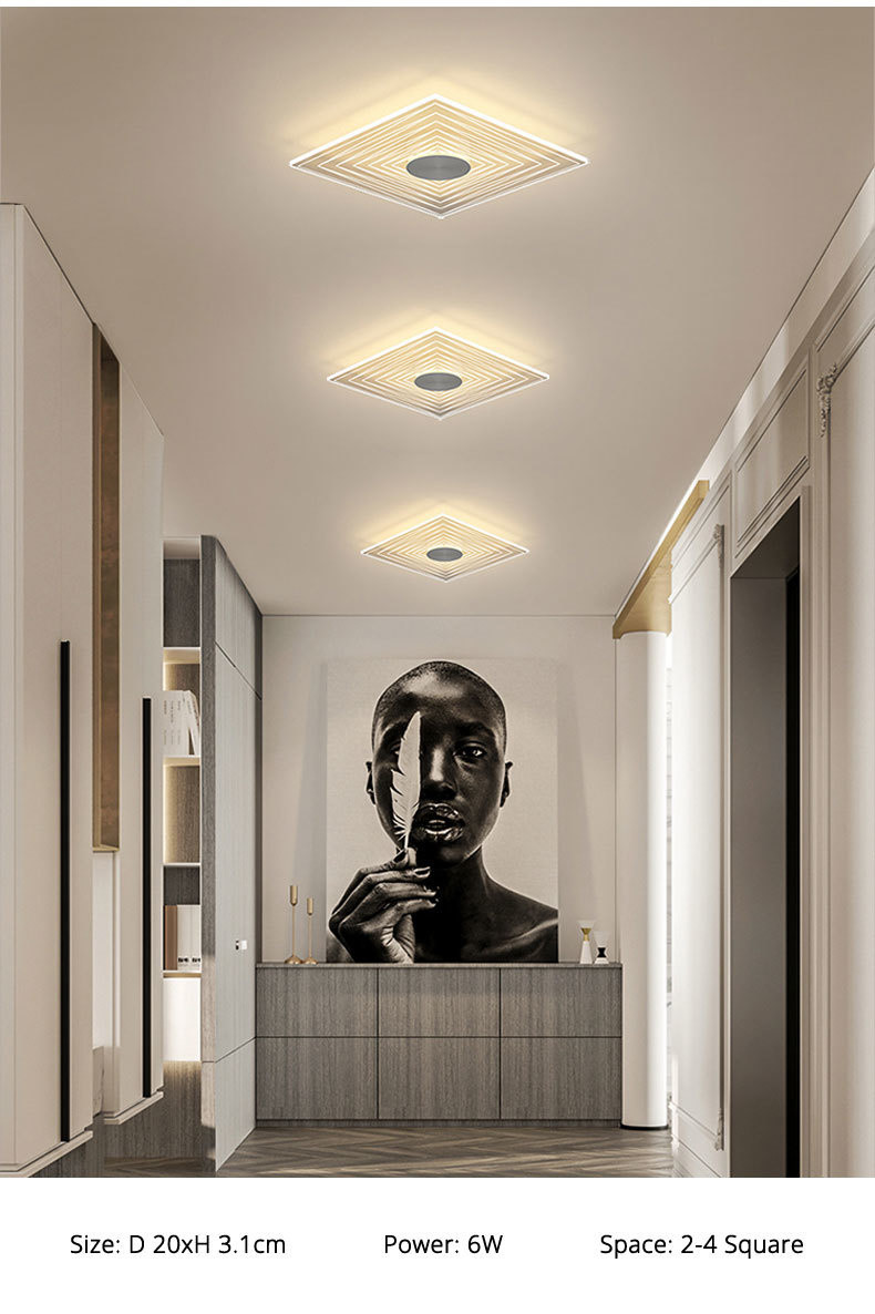 Modern corridor Ceiling Light White kitchen bedroom minimalist design Acrylic Ceiling Lights(WH-MA-286)