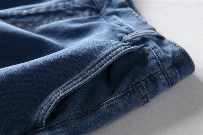 Micro Velvet Jersey Denim Blend Fabric 20 Oz Denim Fabric Knitted