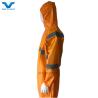 Buy cheap EN1149 Coverall 56GSM Microporous USA PPE Disposable With Orange Reflective Tape from wholesalers