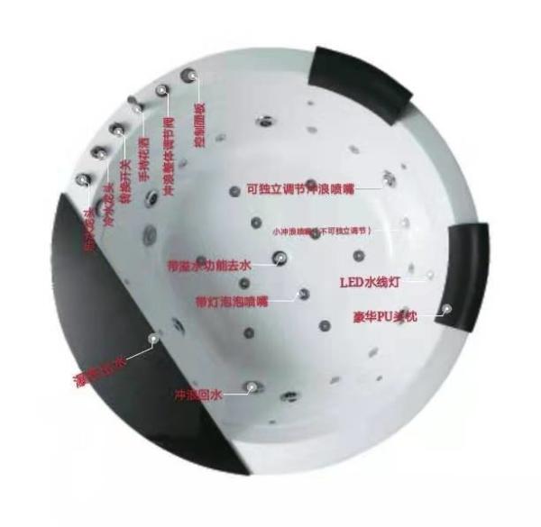 Buy cheap 60 X 42 72" 2 Person Drop In Whirlpool Tub With Heater Two Pillow Jacuzzi from wholesalers