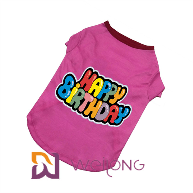 Rubber Print Puppy Birthday Shirt Color Customized 180G