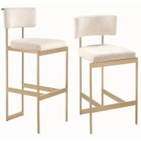 Buy cheap Modern brushed brass gold stainless steel frame bar stool high counter bar chair product