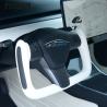 Buy cheap Yoke White Smooth Leather Tesla Carbon Fiber Steering Wheel Model 3 Y X S from wholesalers