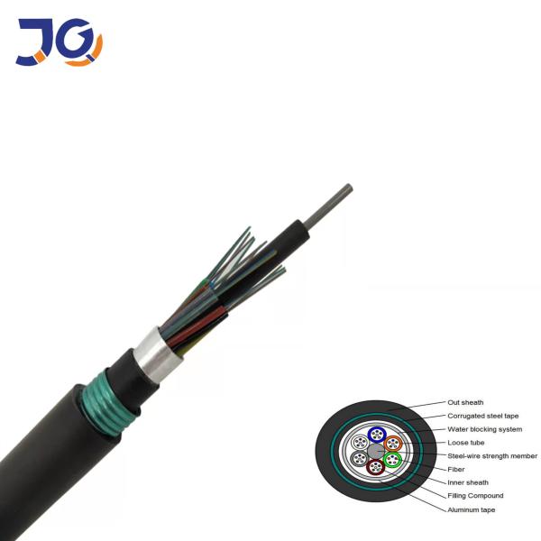 Buy cheap Underground Direct Burial Double Jackets Armored GYTA53 4 8 12 24 48 96 144 Core Fiber Optic Cable from wholesalers