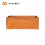 Corten Large Outdoor Metal Decorative Planter Rectangular Metal Wall Planter