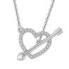 Buy cheap YASVITTI 925 Sterling Silver Women's Necklace 'One Arrow through the Heart' Zircon Stone Valentine's Day Party Gift from wholesalers