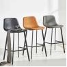 Buy cheap Cafe PU Leather Bar Stools Retro Design Bar Height Stools Orange Black from wholesalers