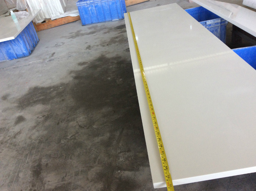 White Engineered Quartz Stone Countertops , Quartz Bathroom Countertops Kitchen Top