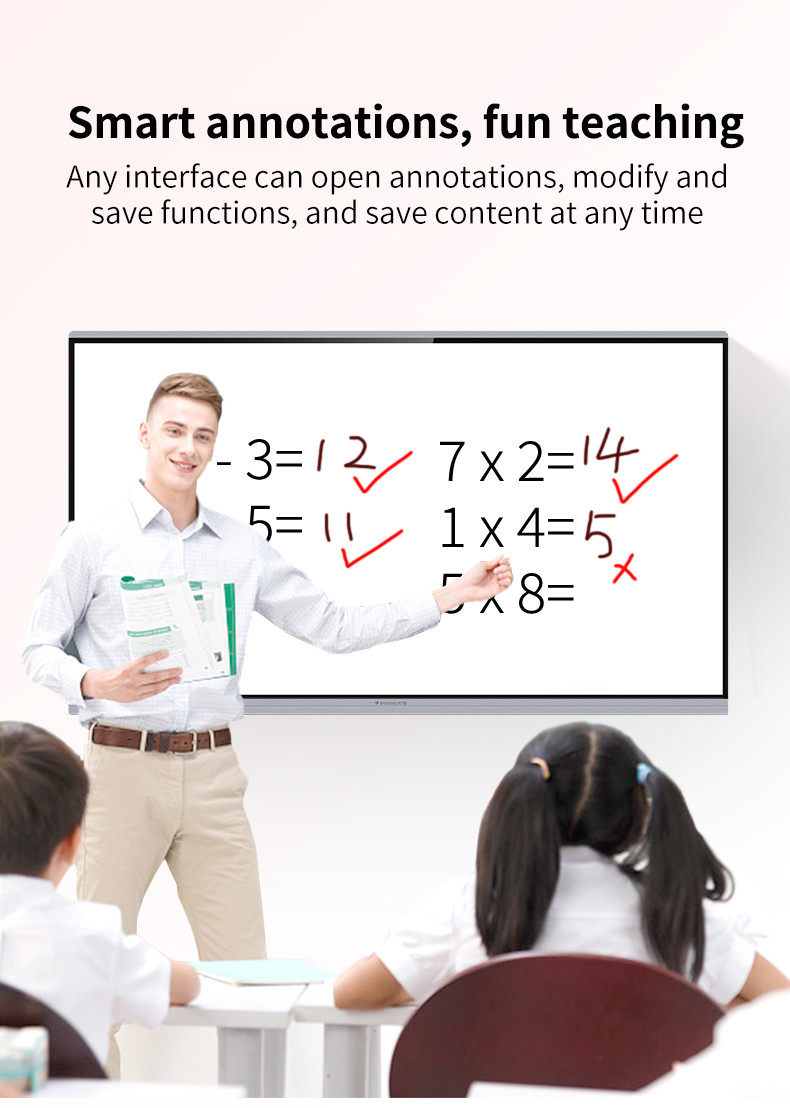 Multi Functional All In One Digital Board For Teaching 65 Inch Double System