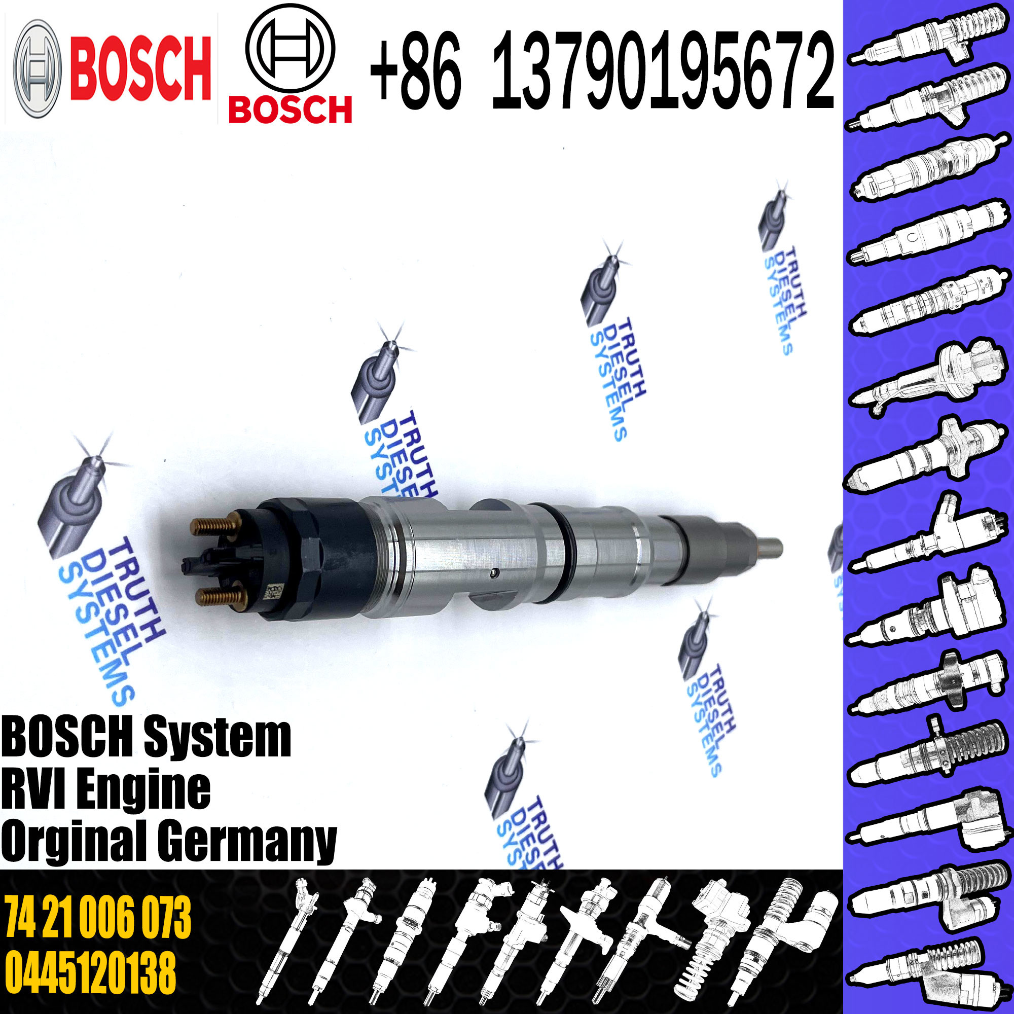 common rail injector 0445120252 5263315 for Cummins industrial engines diesel fuel injector 4981126 0445120252