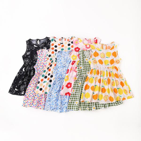 Buy cheap Summer Girls Cartoon Printing Dress Children'S Dress Clothing from wholesalers