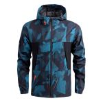 Blue Gray Camouflage Outdoor Windbreaker Jacket Mens Mountain Coats