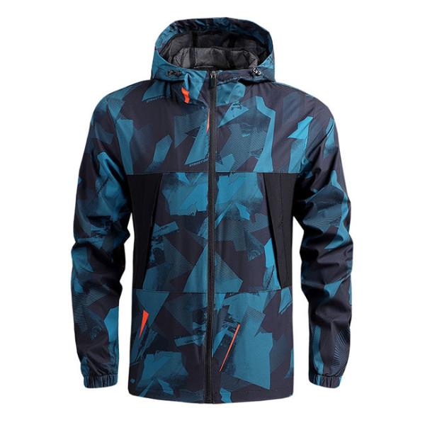 Buy cheap Blue Gray Camouflage Outdoor Windbreaker Jacket Mens Mountain Coats from wholesalers