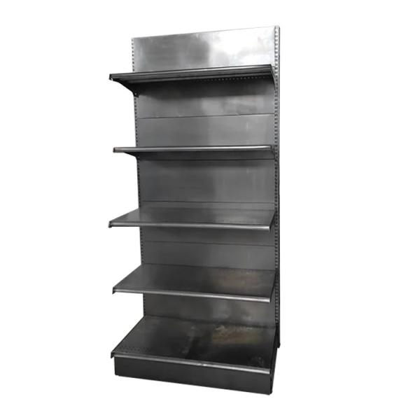 Buy cheap Factory custom color size metal single-sided department store shelves black store shelving from wholesalers