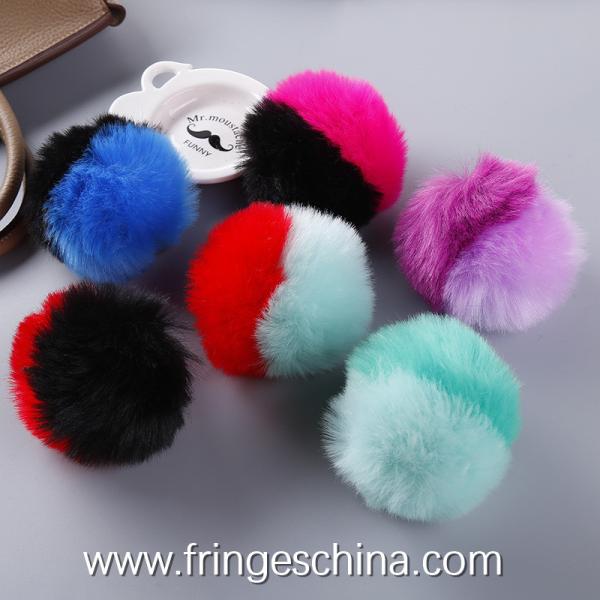 Wholesale Colorful Fake Rabbit Fur DIY Multicolored Pom Pom Ball For Handbag