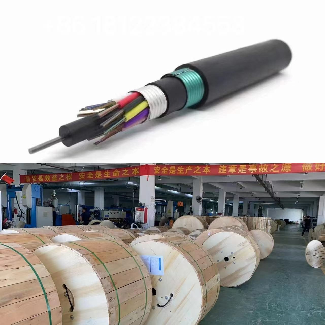 Outdoor Communication Cable 24 36 48 Core Double Sheath Fiber Optic Cable GYTA53