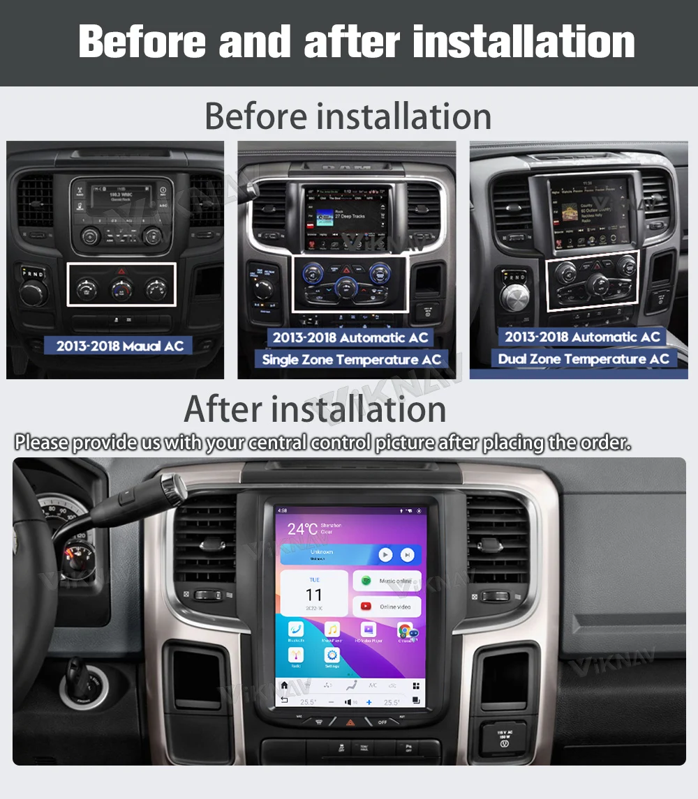 10.5 Inch Touch Screen 8 Core Android Car Radio For Dodge Ram 1500 2013-2018 Head Unit