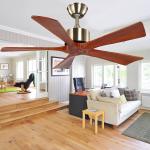 RoHS Natural Wood 75w Modern 5 Blade Ceiling Fan 42 Inch Ceiling Fan Light
