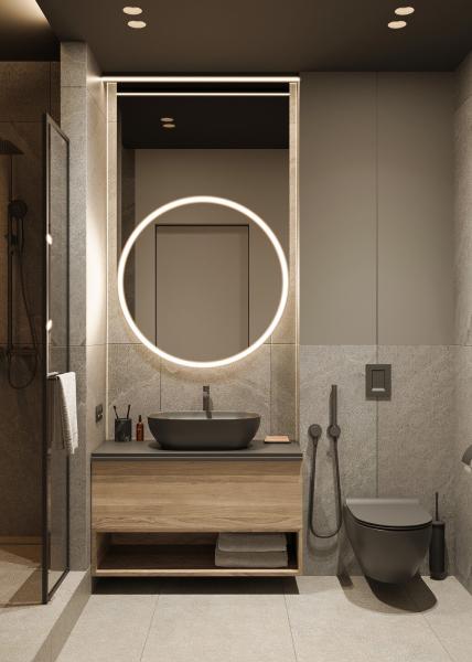 Buy cheap Retro Black Customized Bathroom Tailored Modern Bathroom Cabinet With Towel Racks from wholesalers