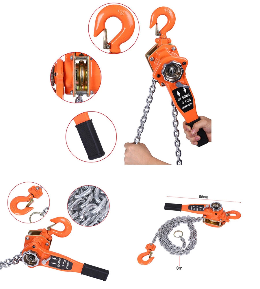 Anti Impact G80 Galvanized 3 Ton 3m Manual Chain Block