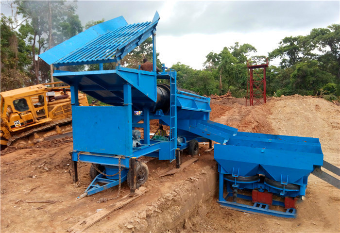 High quality Trommel type Alluvial Gold Mining Screening Plant With Drum Screen And Grill For Gold Washing