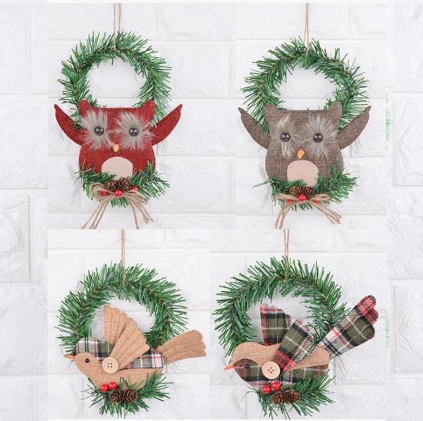 Buy cheap owl bird design Door Christmas Wreath Decoration for Windows and Kid's Room Decoration from wholesalers