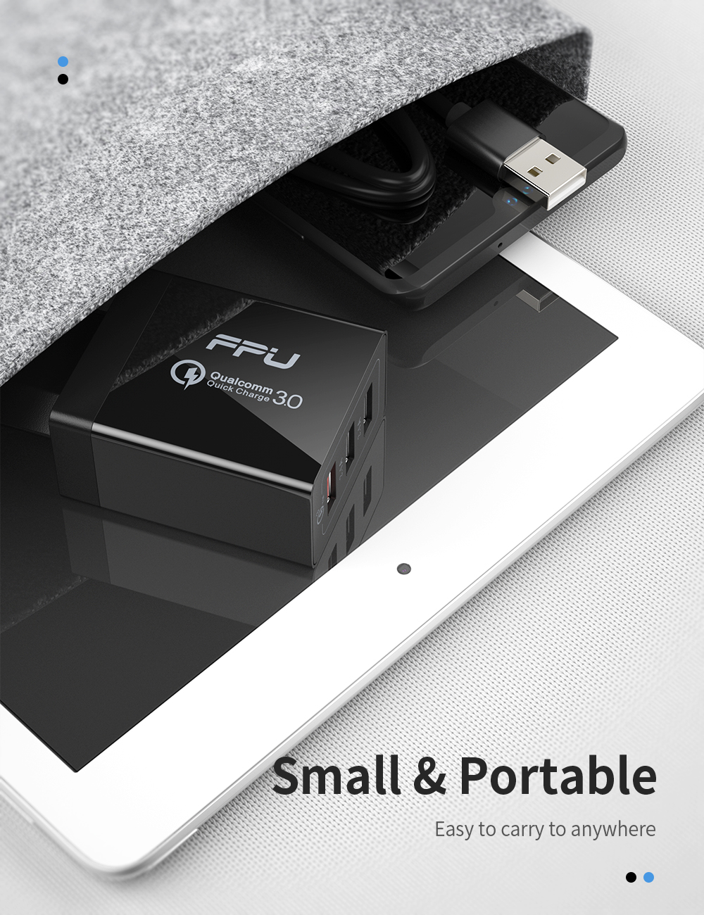 Essager Fangbo 30W Quick Charge 3.0 Type C USB C Phone Charger for iP Samsung Xiaomi