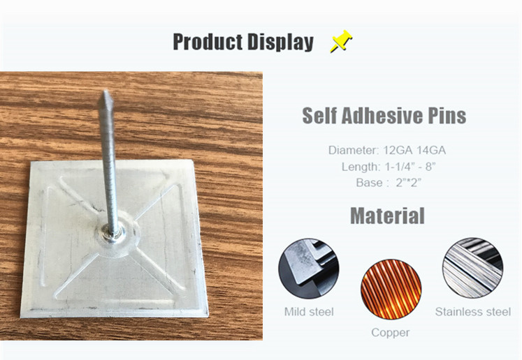 Aluminum Steel Self Adhesive Insulation Pins For Marine Insulation Blanket Fixed