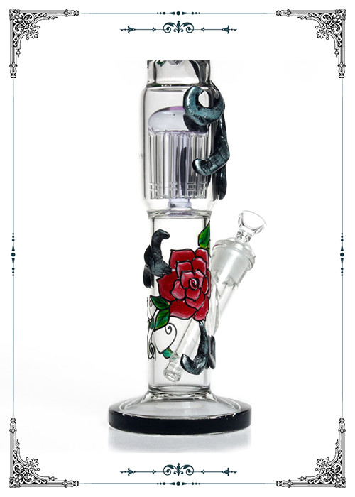 12 Arms Perc 18" Straight Glass Bongs Cooper Art On Pipes Custom Tobacco Tube Glass