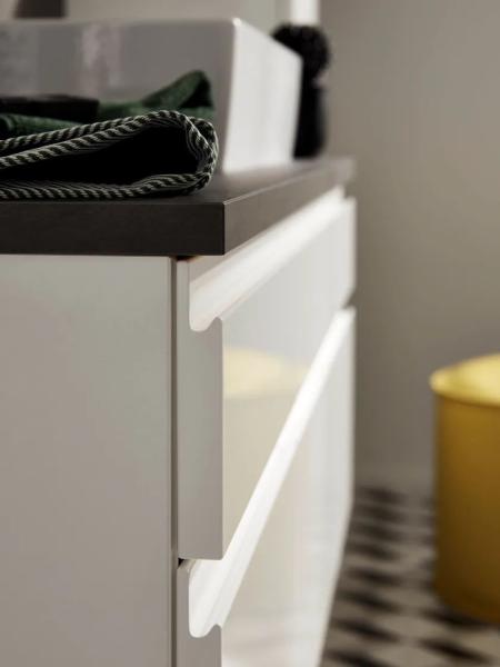 Buy cheap Customized White Lacquer Bathroom Vanity Modern Floating Storage Cabinet from wholesalers