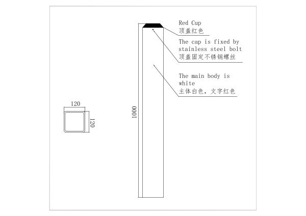 Buy cheap PVC Warning Plastic Steel Warning Post 120mm*120mm*1000mm, from wholesalers