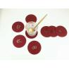 Buy cheap Chinese Element Wine Red Felt Coasters For Housewarming Accept Custom Size from wholesalers
