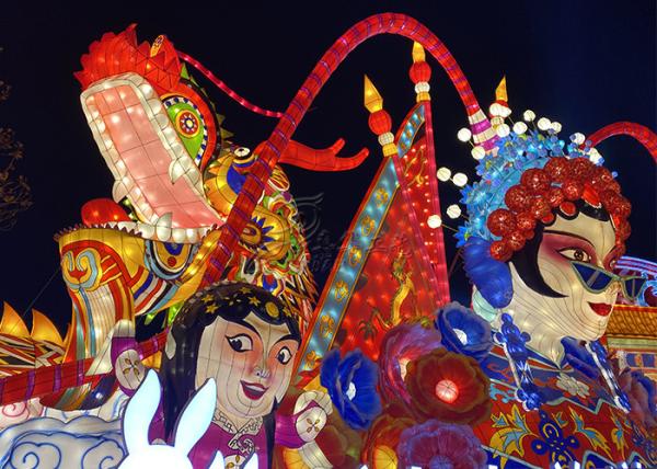 Buy cheap Folk Carving Fabric Lanterns Of Traditional Culture Dramatic Characters Design from wholesalers