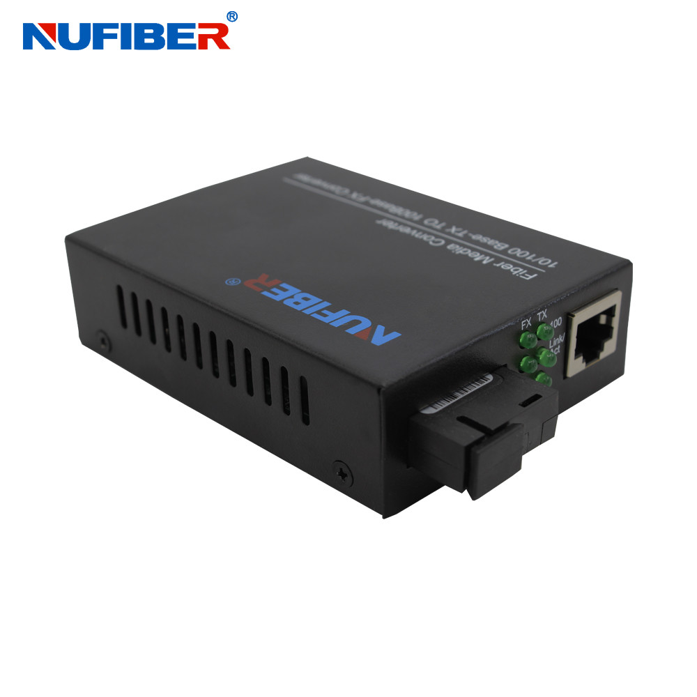 10/100M Fiber Media Converter Single Mode Simplex 1310nm / 1550nm 20km SC Media Converter